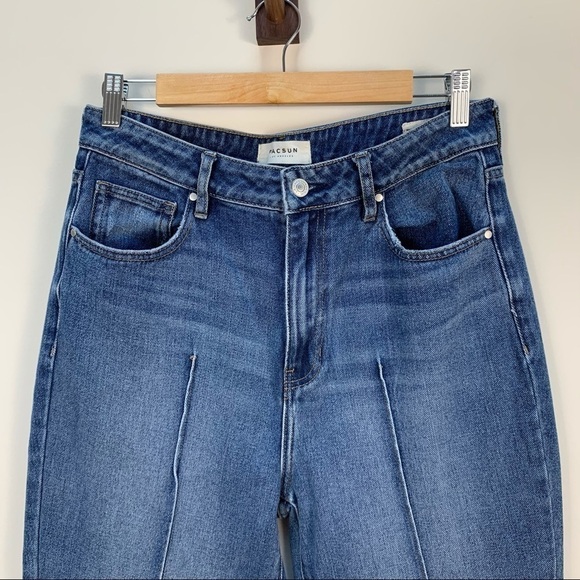 Pac Sun Jeans Womens 29 Blue Pintuck Seam High Rise Mom - Picture 3 of 13